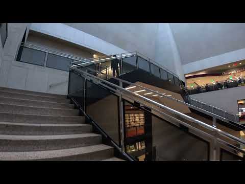 Boston 4K Walking Tour - Boston Public Library Copley Branch - Central ATRIUM What A View 🌎😲👀🚆🚉📚