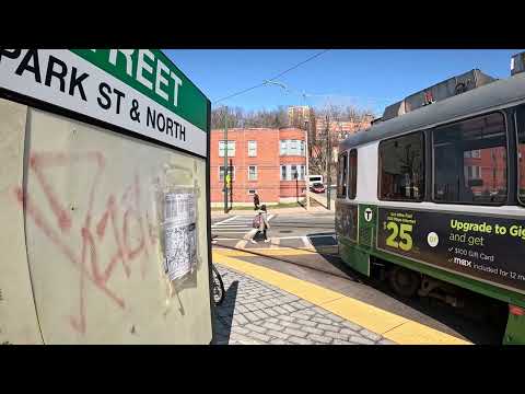 🟢Green Line T MBTA🟩HEATH ST🚊🚋🚆Watch the loop, trolley on ROAD, tour, map, where, which way E??💥☄️👀🟩