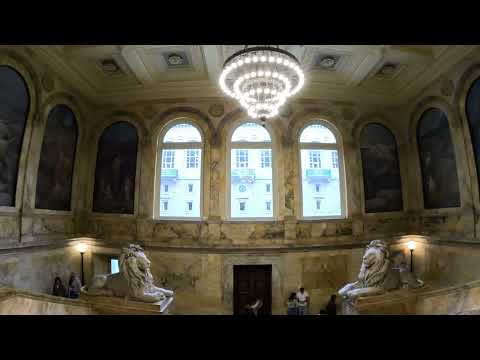 Boston 4K City Tour Inside Boston Public Library Copley The Lions and other art incredibly perfect