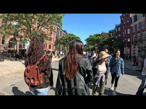 Boston 4K Walking Tour - Back Bay Open Streets - Living Vlog Neighborhood Streets NEWBURY