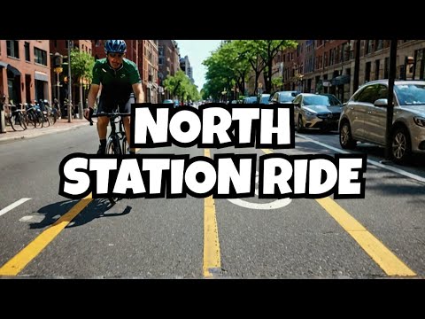 Boston 4K Bike Tour NORTH STATION Causeway St - Among Best Bike Lanes and Safety Signals